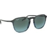 Ray-Ban Unisex Rb2203 Vierkante Zonnebril, Gestreept grijs verloop zwart/vintage blauw gradiënt zwart, 55 mm