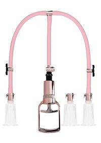 Pompe à clitoris et mamelon grand modèle - Or Rose