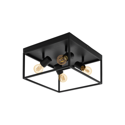 EGLO Silentina Plafondlamp - Zwart - E27 - 36x36 cm