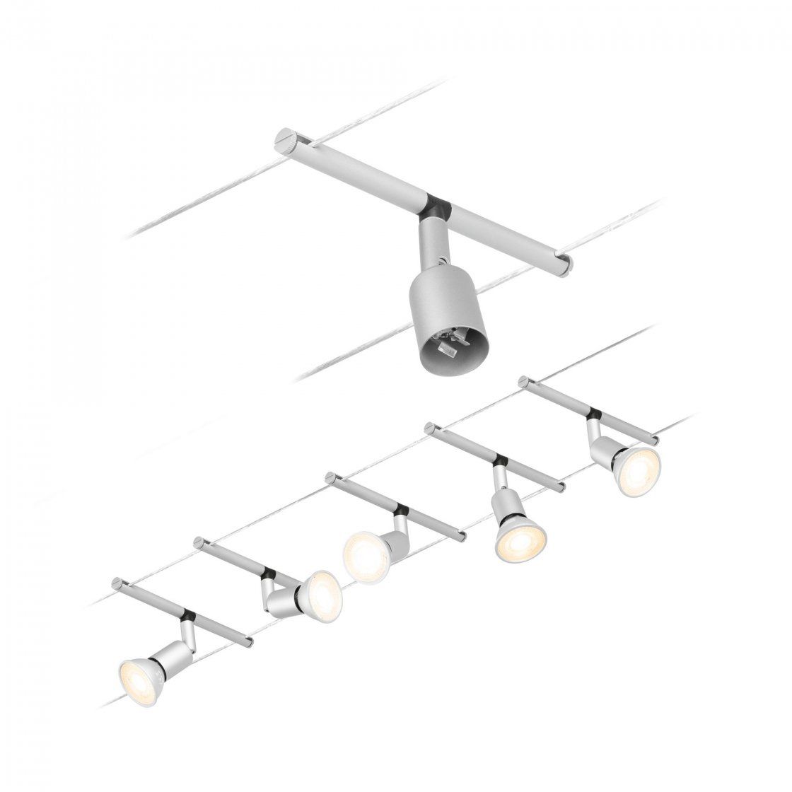 Paulmann CorDuo Salt Kabelsysteem - Mat Chroom - 5 Spots - GU5.3 LED