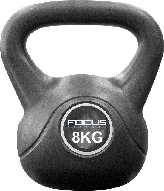 Focus Fitness Kettlebell - 8 KG - Zwart - PVC