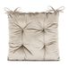 AmeliaHome Stoelkussen met banden 40 x 40 cm, zitkussen fluweel look, Aleksa crème