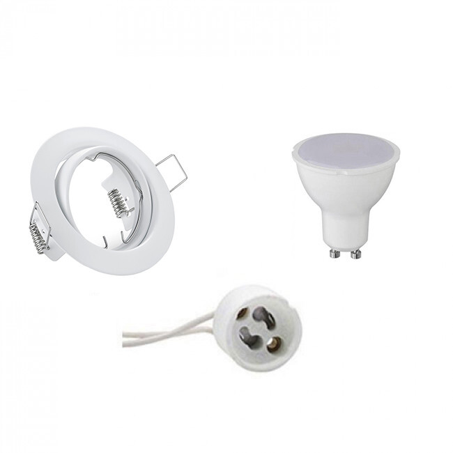 BES LED LED Spot Set - Trion - GU10 Fitting - Inbouw Rond - Mat Wit - 4W - Helder/Koud Wit 6400K - Kantelbaar Ø83mm