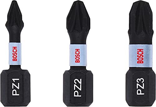 Bosch 3-delige Impact Control schroefbit PZ Set (25 mm, zeskantschacht, Pick and Click, accessoires slagschroevendraaier)