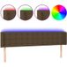 Tête de lit LED marron foncé 203x16x78/88 cm tissu