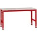 Manuflex AU6074.3003 Werk aanschuiftafel universele standaard met staalbeslag schijf, bxdxh = 1500 x 1200 x 760-870 mm Robijn-rood