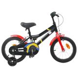 vidaXL Kinderfiets 14 Inch Zwart Rood