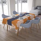 Bonamaison Tafelkleed, Anti-Mold, Sneldrogend, Waterdicht, 100% Polyester Tafellaken, Oranje, gebroken wit, 140 x 200 Cm - Ontworpen en Vervaardigd in Turkije