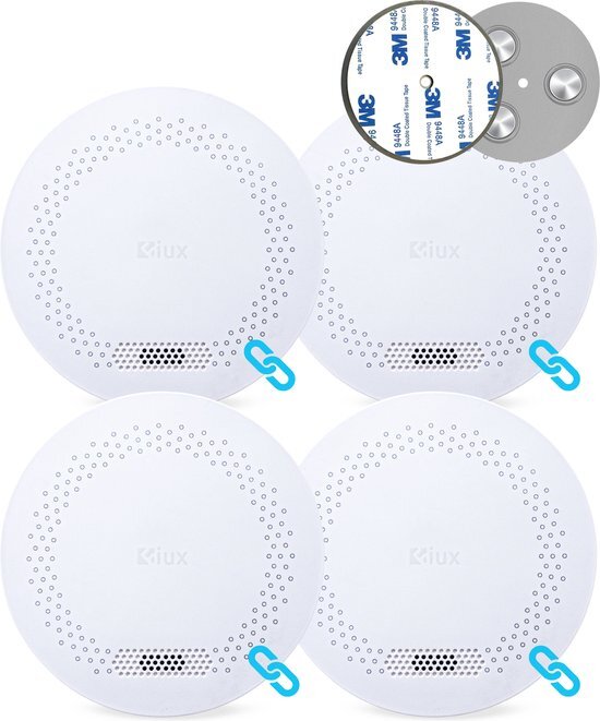 Fiux FXS-2 Koppelbare rookmelder - 10 Jaar batterij - Met magneet montage - Draadloos koppelbaar - 4 stuks