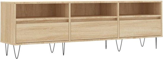 vidaXL Tv-meubel 150x30x44,5 cm bewerkt hout sonoma eikenkleurig