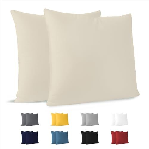 Dreamzie Kussensloop 65 x 65 cm (set van 2) - Beige - 100% Jersey Katoen