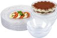 Plasticforte kunststof servies - 6x schaaltjes en 6x borden - kristal stijl - onbreekbaar - transparant