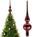 Othmar Decorations Kerstboom Piek | Glas | 24,5 cm | Glanzend | Rood