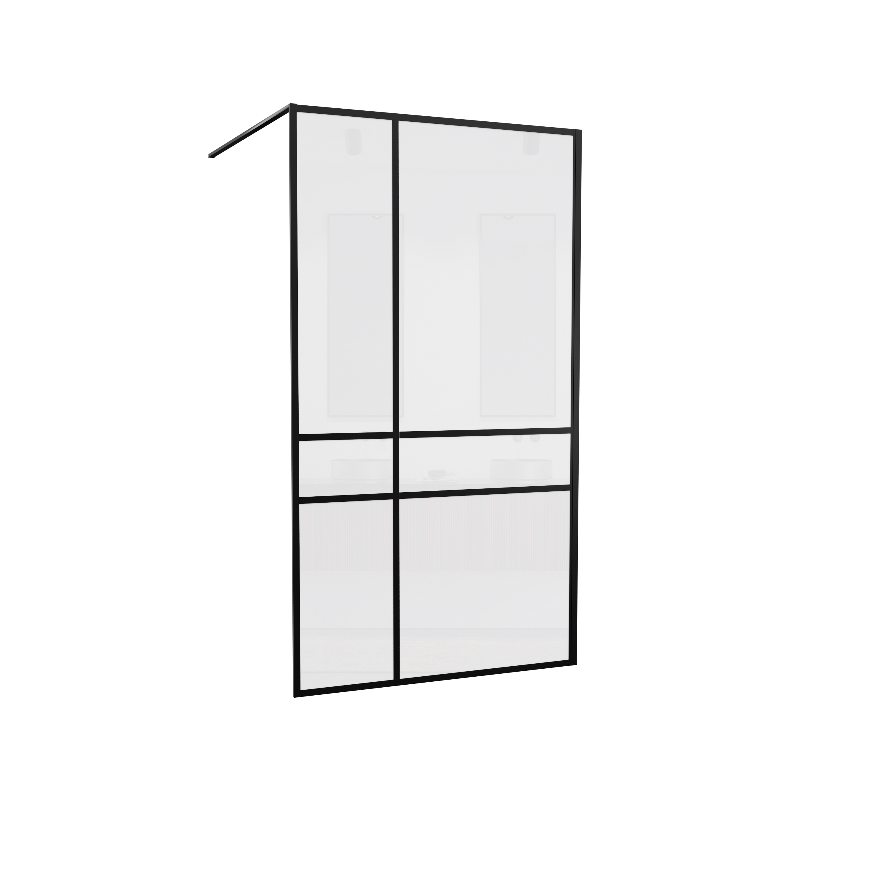 Balmani Framed Plus inloopdouche 120 x 210 cm rechts crossed glas zwart profiel