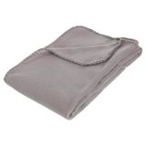 Atmosphera Polar Fleece deken of plaid - grijs - 125 x 150 cm - polyester - Bankdeken - Fleece plaid