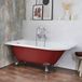 Hudson Reed Baignoire îlot demi-ronde Classique 168,5cm x 75cm - Saffron Red (Rouge), avec pieds de baignoire chromés | Oxford