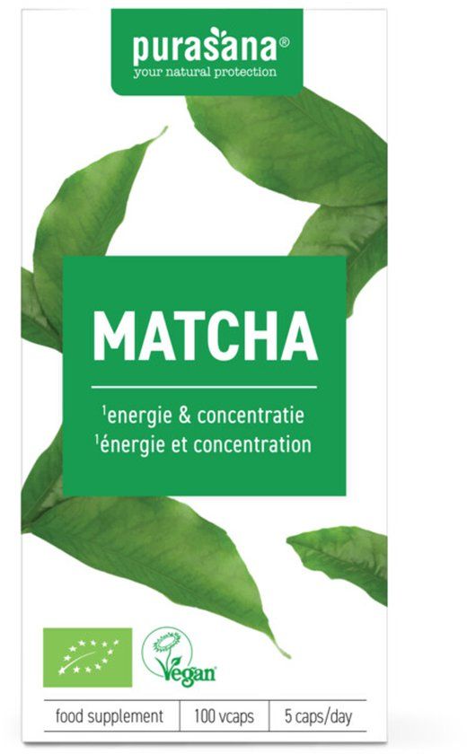 Purasana Matcha 280 mg Biologisch - 100 vegacapsules