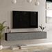 [en.casa] Meuble TV Lapinlahti 180x31,5x29,5cm noir et couleur béton