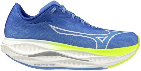 Mizuno Wave Rebellion Flash 3 Dames Hardloopschoenen Ultramarijn/Donkerblauw/Gelukgeel Maat 38