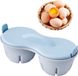 Merkloos / Sans marque Wan GmbH Magnetron Eierketel - Eierkoker Stomer - Snel Eieren Koken - Dubbele Caviteit - 22 cm - Blauw