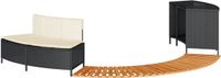 vidaXL - Hottub-ombouw - poly - rattan - en - massief - acaciahout - zwart