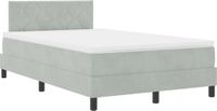 vidaXL LED Boxspringbed Lichtgrijs 120 x 200 cm Fluweel