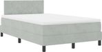 vidaXL LED Boxspringbed Lichtgrijs 120 x 200 cm Fluweel