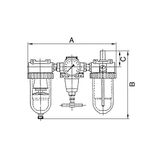 Riegler 850 H/S onderhoudseenheid 3-delig »standaard« PC-Beh, beschermmand, BG4, G11/2, 1 stuk