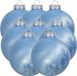Othmar Decorations Boules de Noël de luxe - 8x pièces - 8 cm - bleu - verre - finition glacée