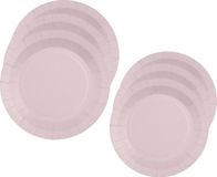 Santex Feest/verjaardag borden set - 20x stuks - lichtroze - 17 cm en 22 cm