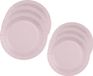 Santex Feest/verjaardag borden set - 20x stuks - lichtroze - 17 cm en 22 cm