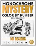 Monochrome Mystery Ocean Collection: 101 Hidden Black-and-White Sea Ocean Designs to Reveal – One Pen Coloring Book for Adults, Relaxation and Stress Relief.