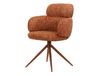 FELIA Chaise rembourrée 59x67x87 en velours rouge rouille