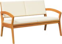 vidaXL Banc de jardin crème blanc acacia massif