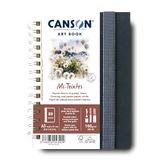 CANSON Professional Book – tekenpapier kleur – dubbelzijdig: honingraatstructuur en fijne korrel – 160 g/m² – spiraalboek – A5-14 – 8 x 21 cm – wit – 40 vellen