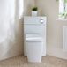Hudson Reed WC-Ombouw Hoekmontage Moderne Blanc avec Bouton de Chasse d'Eau Chromé avec Réservoir et Sandford Toilette Debout