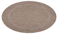 Carpetsale24 Tapis intérieur/extérieur - Tissage plat résistant aux intempéries aspect sisal avec bordure, tapis de cuisine, terrasse, salon Taille : 160 cm Rond