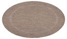 Carpetsale24 Tapis intérieur/extérieur - Tissage plat résistant aux intempéries aspect sisal avec bordure, tapis de cuisine, terrasse, salon Taille : 160 cm Rond