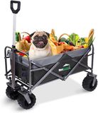 Merkloos Opvouwbare Bolderkar 90x50x55 cm - Offroad Handwagen voor Strand en Tuin