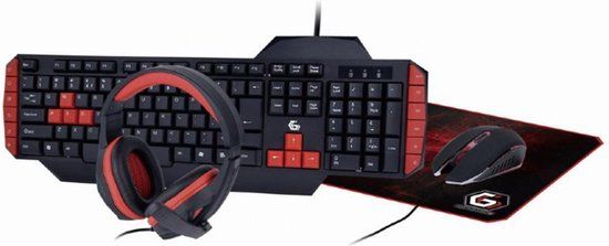 Gembird GGS-UMG4-02 - Toetsenbord - Zwart - USB - QWERTY - Inclusief Muis