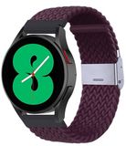 By Qubix Qubix - Braided Nylon Smartwatch Bandje - Geschikt voor Garmin Venu 4 (45mm) - 22mm - Donkerpaars