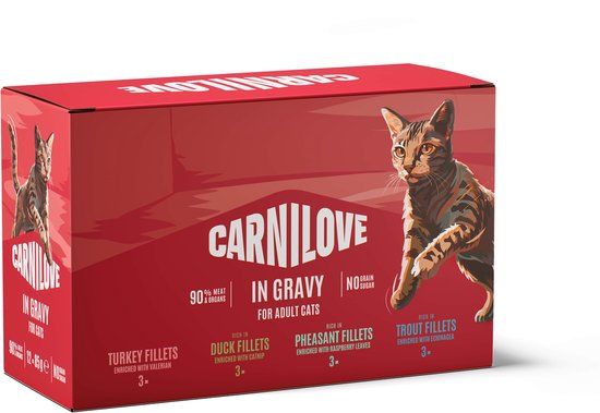 Carnilove Pouch Multipack in Gravy Kattenvoer 12x85 gr