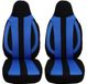 BREMER SITZBEZÜGE Autostoelhoezen voor piloten, compatibel met FIAT Doblo 1, bestuurder en passagier vanaf 2000-2010, autostoelhoezen, 2-delige set in zwart/blauw
