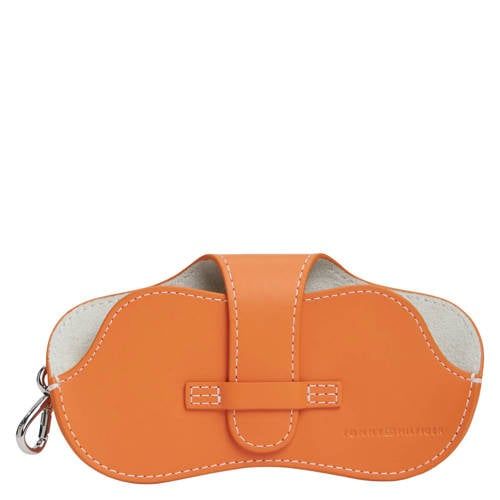 Tommy Hilfiger leren brillenkoker met sleutelhanger oranje