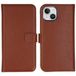 Selencia Echt Lederen Bookcase iPhone 15 Plus - Lichtbruin - Flip Case