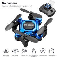 Mini Drone Opvouwbaar Draagbaar Vliegtuig met Vaste Hoogte voor Kinderen 2 Batterijen Levensduur batterij: 10 Min Blauw
