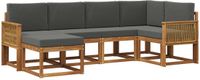 vidaXL Hoek loungeset 6-delig Polyester Natuurlijk en Antraciet