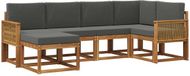 vidaXL Hoek loungeset 6-delig Polyester Naturel et Anthracite