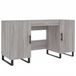 Bureau 140x50x75 cm bois traité gris couleur chêne sonoma
