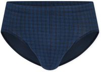 SCHIESSER Cotton Casuals slip (1-pack) - heren minislip donkerblauw geruit